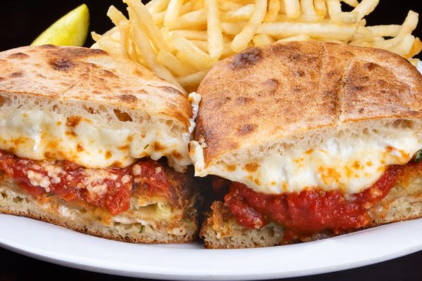 Eggplant Parmigiana Sandwich